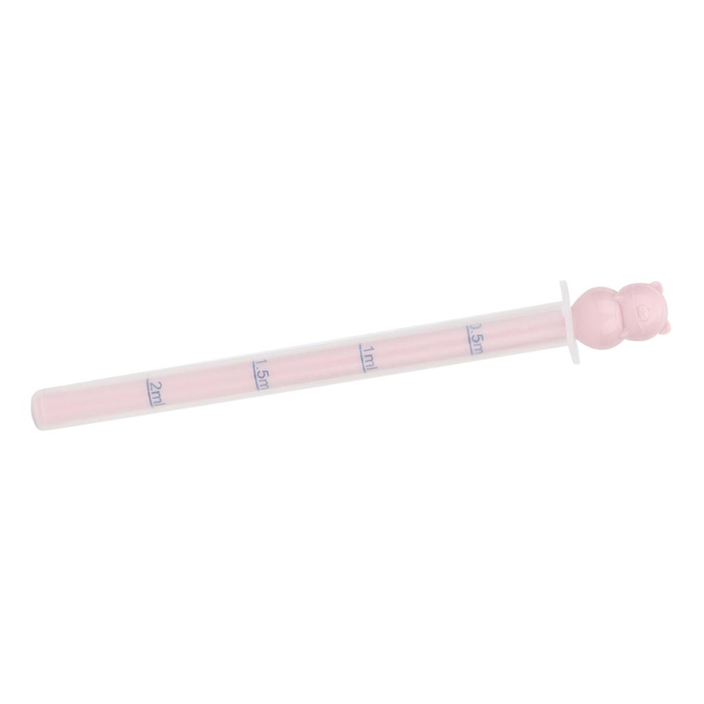 Distributore portatile di medicinali per neonati, con siringa per liquidi e contagocce, con calibrazione (Rosa)