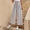 Summer Vacation Style Women's Straight-leg Loose and Slimming Casual Striped High-waisted Wide-leg Pants Are Versatile and Laid-back