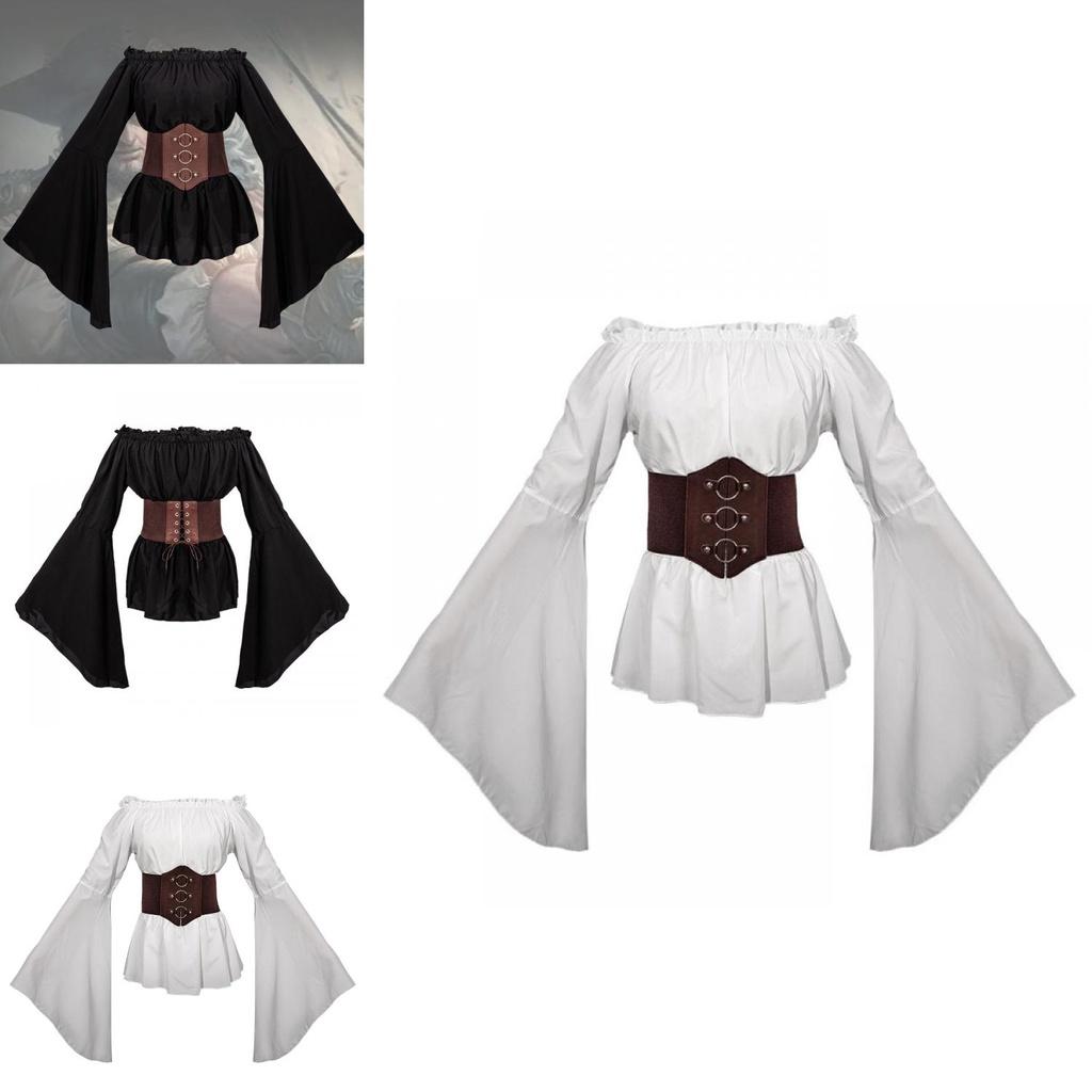 Chemise Longue Pirate Renaissance pour Femme Mangguo Costume Cosplay Vintage
