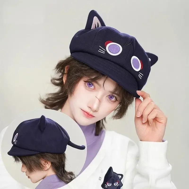 Gioco Genshin Impact Scaramouche Gatto Cosplay Cappello Ottagonale Unisex Bambini Adulti Wanderer Balladeer Berretto Cap Kunikuzushi Accessori