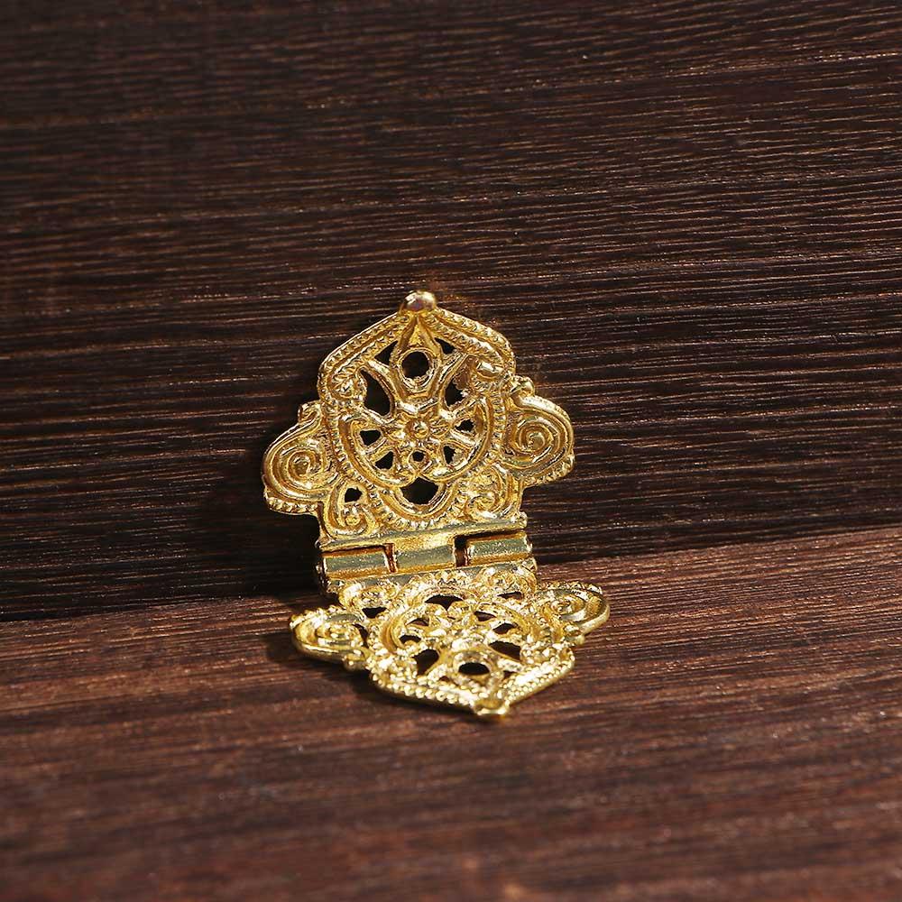 DIY Wooden Box Lace Chinese Style Mini Zinc Zinc Alloy Butt Hinges Hollow Flower Furniture Hardware Antique