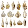 Gold Electroplated Acrylic Conch Pendant Charm for DIY Bracelets and Necklaces