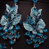 Necklace Earrings Set Butterfly Jewelry for Women Wedding Party Costume Accessories