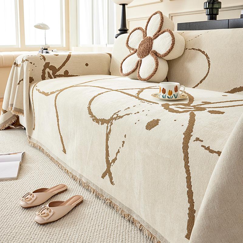 

Современный простой цветочный нефритовый шенилловый диван-полотенце Four Seasons Universal Универсальный чехол для дивана Ткань для чехла 180*130cm