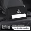 Suede Car Tissue Box Seat Hanging Storage Paper Bag For Fsport GS GX IS LS LX CT LC RC LBX NX RX 350h 450h UX 300e GX460
