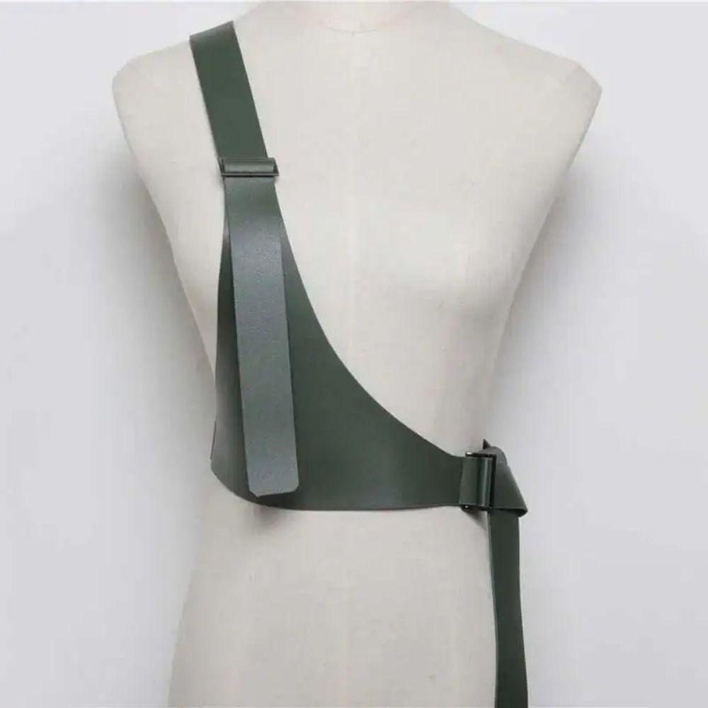 Punk One-shoulder Strap Belt PU Leather Body Suspender Cool Women Waist Harness  Coat Matching