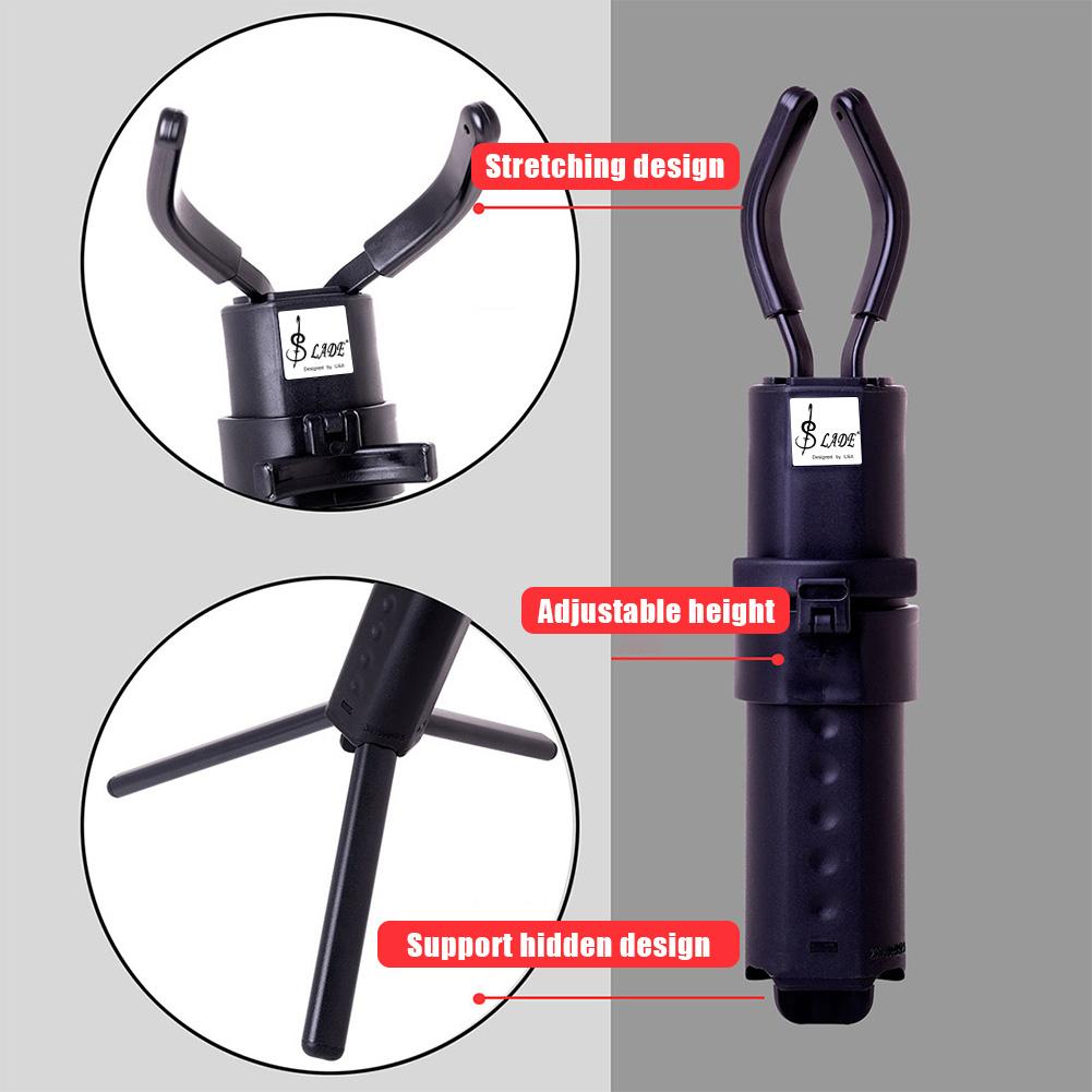 Foldable Portable Alto Sax Stand with Carrying Bag Saxophone Tripod Holder Anti-Slip Chain Lock Woodwind Protection Accessories