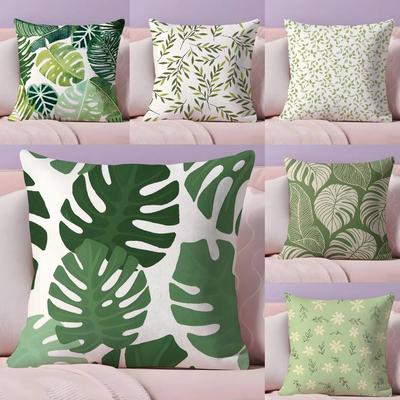 Modern Style Leaf Art Pillow Case  Ultra Soft Skin Friendly Fabric Cloud Like Comfort & Concealed Zipper