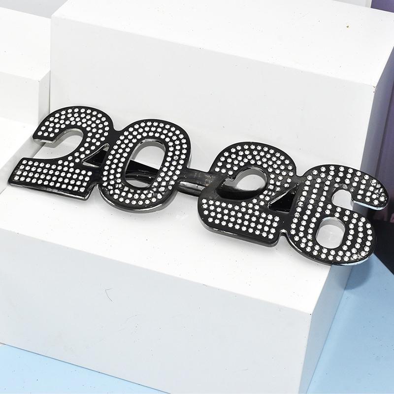 2026 Nummer Brillen 2026 Frohes Jahr Brillen Diamant Glitzer Sonnenbrille Cosplay Requisite Weihnachtsfeier Dekoration Lustige Brillen