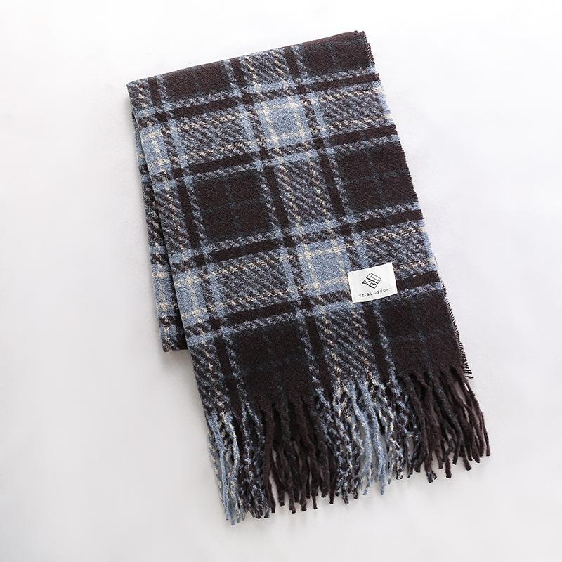 Christmas Red Scarf Women's Winter Plaid Imitation Cashmere Ins Versatile Premium Shawl Student New Year's Gift