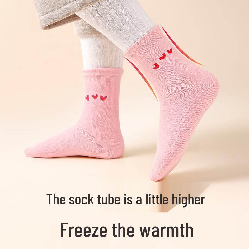 Mao Ren Girls' Thick Thermal Cartoon Mid-Calf Winter Socks