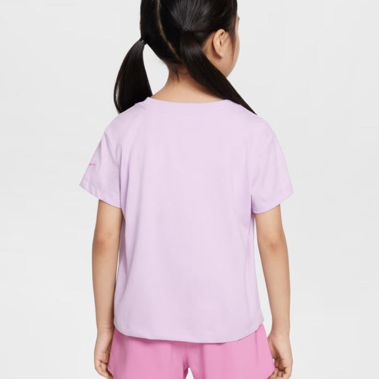 Nike T-Shirt Soft Comfortable Skin-Friendly Versatile Short Sleeve Kids Tops Light-Purple II3526-537