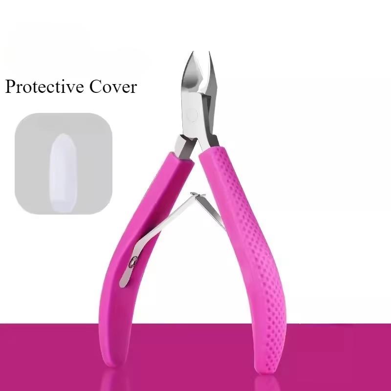 New Nail Cuticle Scissors Manicure Remover Dead Skin Nippers Stainless Steel Cuticle Cutters Fingernail Clipper Silicone Handle