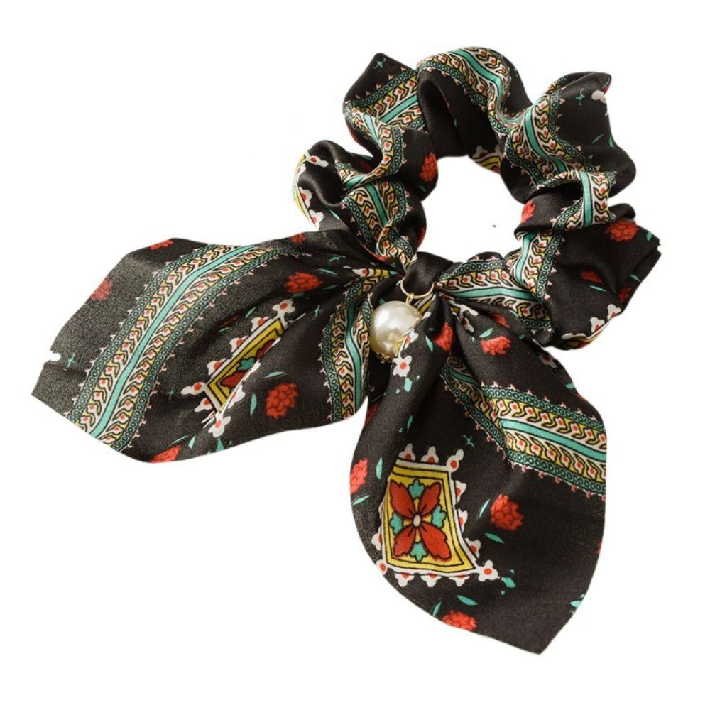 Bowknot Hair Tie Chiffon Pearl Headwear Fashion Hair Accessories