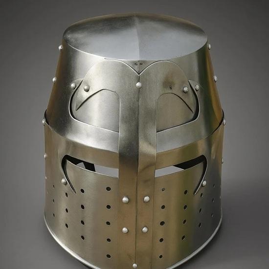 Handmade Medieval 14th Century Great Helmet Perfect for Renaissance Fair, Cosplay, LARP, Halloween Costume Authentic Steel Armor Replica