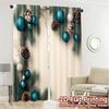 2pcs,Curtains Blue White Pine Christmas (2) Contemporary Chic Curtains Yarn Curtains Decorations For Home Decorative for Living