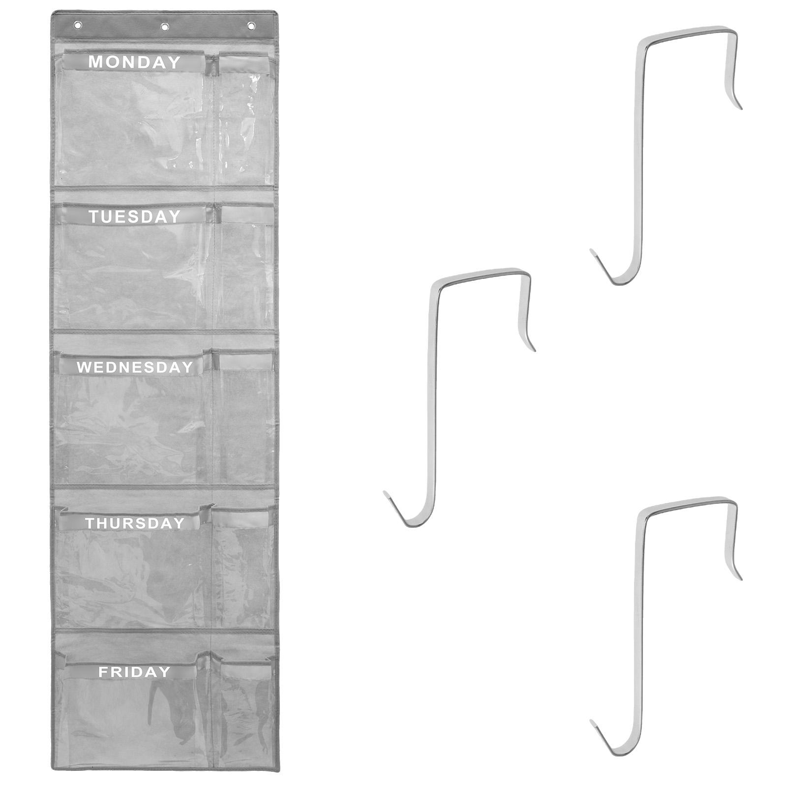 

1/2 шт. настенные сумки для хранения одежды над дверью органайзер для нижнего белья еженедельный прозрачный шкаф многоцелевой подвесной органайзер 1Pcs серый