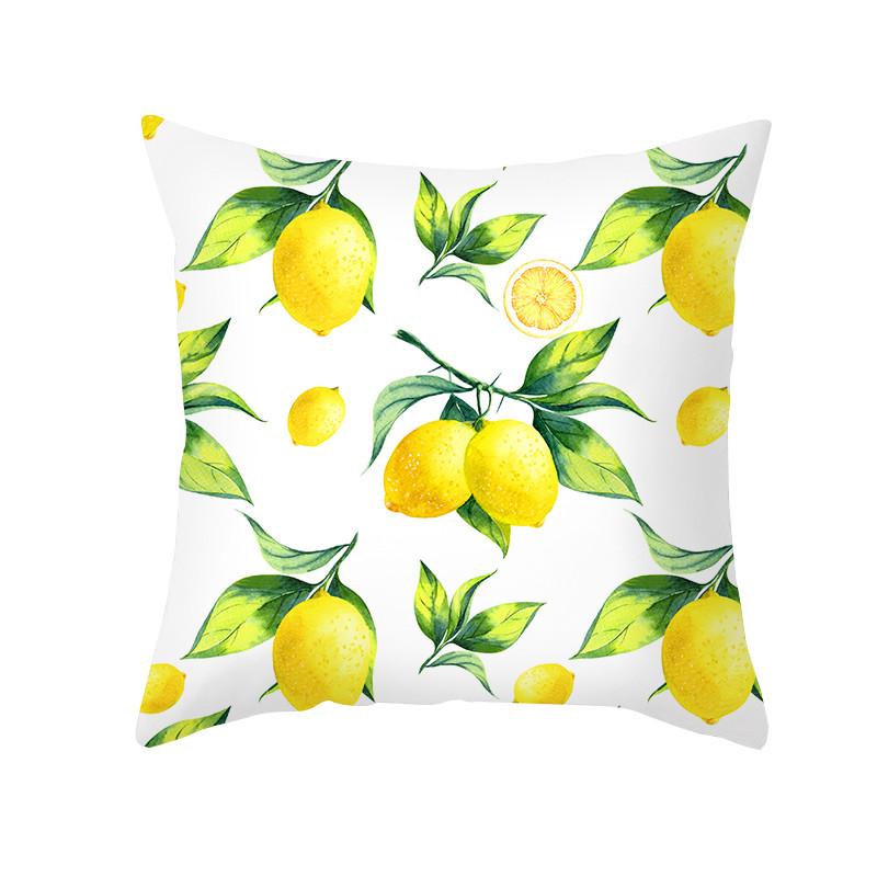 Summer Fruit Cushion Cover Chartreuse Pillowcase Lemon Letter Decoration  Sofa  Nordic Home