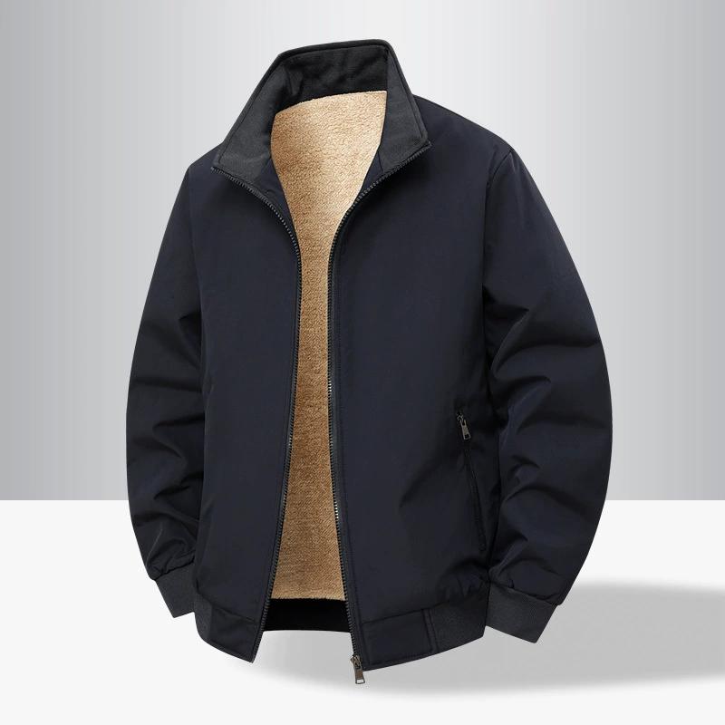 Mittleren Alters Winter Plus Samt Dicke Jacke Übergröße Stehkragen Jacke Lässige Herrenbekleidung