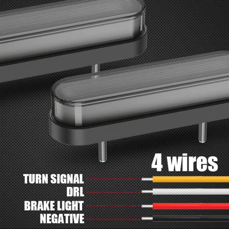 1 Paar 34led Zweifarbig 3 In 1 Führungslicht Anhänger LKW Bremslicht Lauflicht DRL Blinker