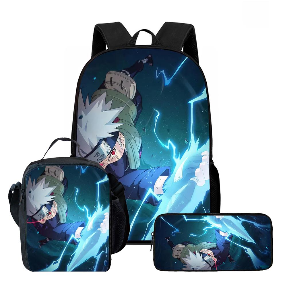 NARUTO Children School Daily Pack, 16 Inch Lightweight Animated Pupil Carrier, Dual Zip Pockets Durable For Boys Girls Age 4-10