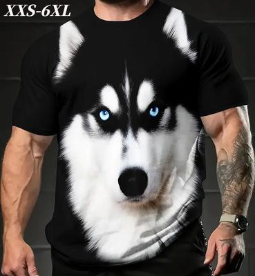XXS-6XL Plus Size Men's Print T-Shirt Casual Short Sleeve Tops Tees Round Neck T-shirts For Men Funny Animal Dog Graphic T Shirt