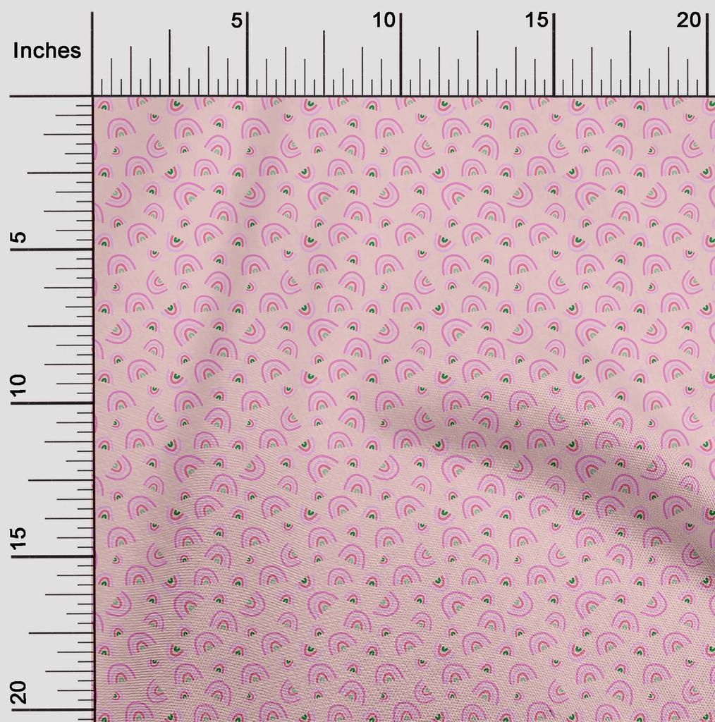 oneOone Cotton Flex Pink Salmon Fabric Kids Rainbow Fabric For Sewing Printed Craft Fabric By The Yard 40 Inch