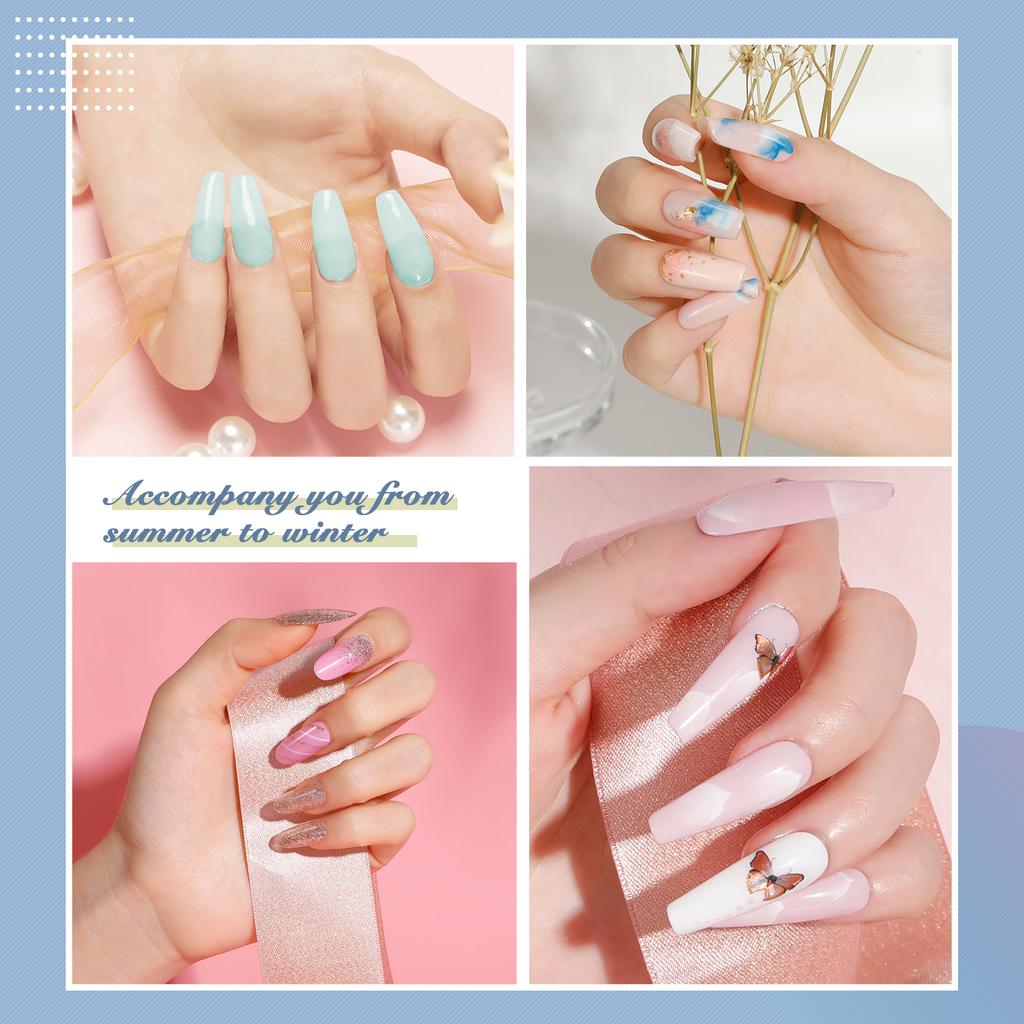 168W Nail Lamp Dryer Nail Gel Manicure Tool Set 20PCS Base Top Coat Gel Nail Polish Bright Color UV Gel Polish With Nail Art Tool