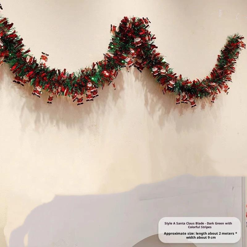 1 STÜCK 2M Weihnachtsbaum Lametta Girlande Weihnachtsdeko für Zuhause 2026 Metallische Twist Girlande Weihnachtsornament Neujahrsparty Deko