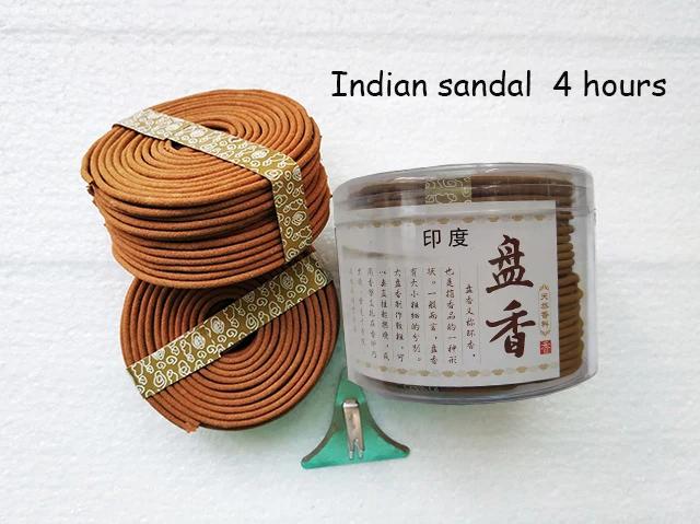 Natrual 48ring/box sandalwood incense coils with mini metal incense holder household Fragrance indian busshist Lavender