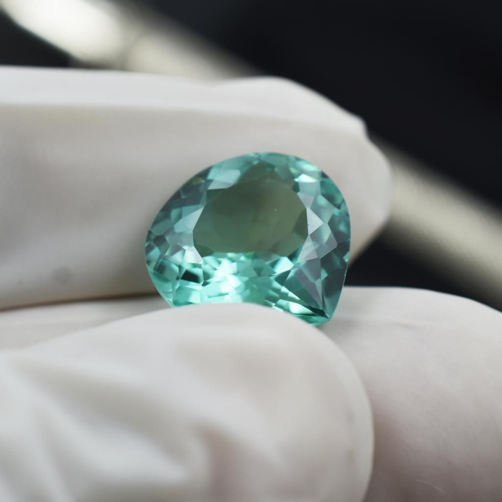 Bluish Green Sapphire Natural 10.05 Ct Pear Certified Beautiful Gemstone