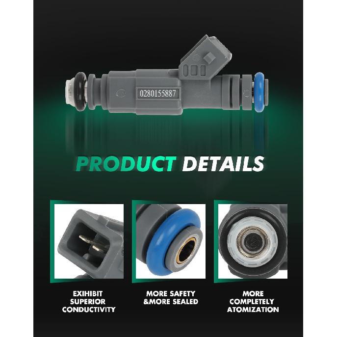 SCITOO FJ303 4Pcs 4 Holes Fuel Injectors fit for Ford for Contour 2.0L 1999 2000, for Ford for Escape 2.0L 2001 2002 2003 2004, for Mazda for Tribute