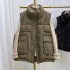 Down Vest Women Winter Large Size Thickened Warm Sleeveless Windproof High Collar Sleeveless Jacket