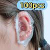 100 pièces Cache-oreilles pour coloration capillaire Protection d'oreille imperméable Bouclier de protection pour salon de coiffure Bain Douche Oreillettes Accessoire de coiffure