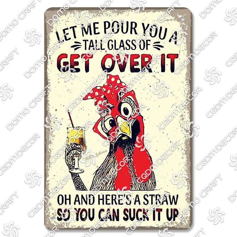 Retro Chicken Poster Metal Tin Signs Rooster Hen Eggs Metal Plate Vintage Wall Decor Club Farm Chicken Coop