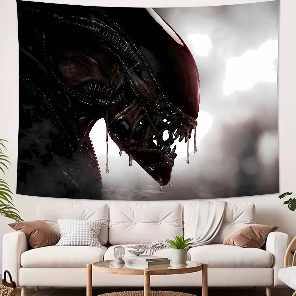 Science Fiction Horror Movie Alien Tapestry Decoration Bedroom Dormitory Background Cloth Holiday Home Living Room Club Tapestry