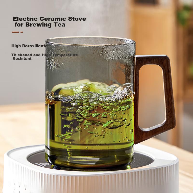 Yi Hu Tea Large Capacity Glass Tea Cup with Tea-Water Separation for Men, High-End Personal Green Tea Cup for Office Use