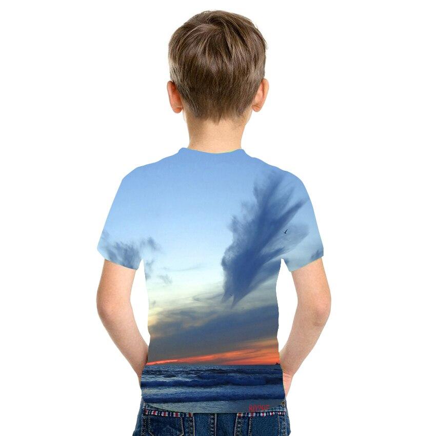 Letnia koszulka dziecięca kosmiczna gwiaździste niebo z nadrukiem 3d Harajuku Koszulka z krótkim rękawem