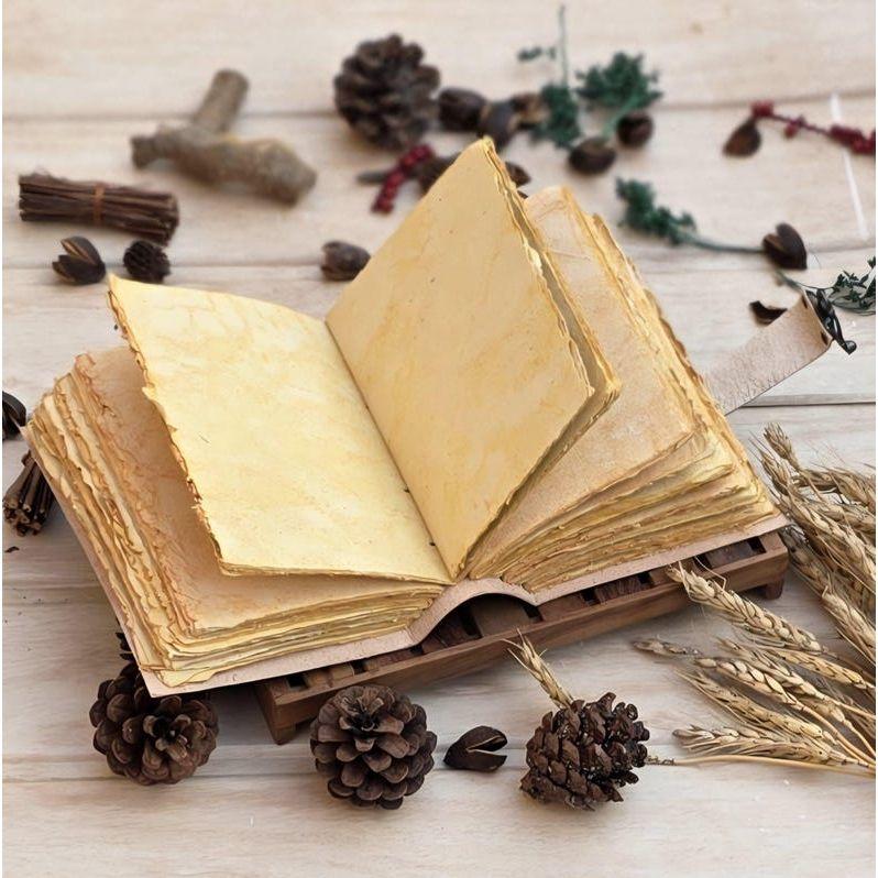 Leather Journal Handmade Notebook | Floral Sketchbook | Writing Journal | Vintage Diary with Lock