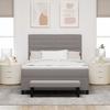 Boxspring Bed with Headboard Taupe 160 x 200 cm Fabric