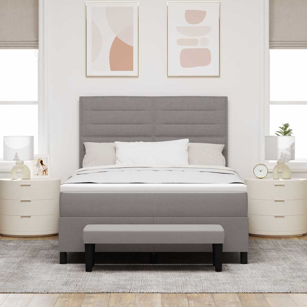 Boxspring Bed with Headboard Taupe 160 x 200 cm Fabric