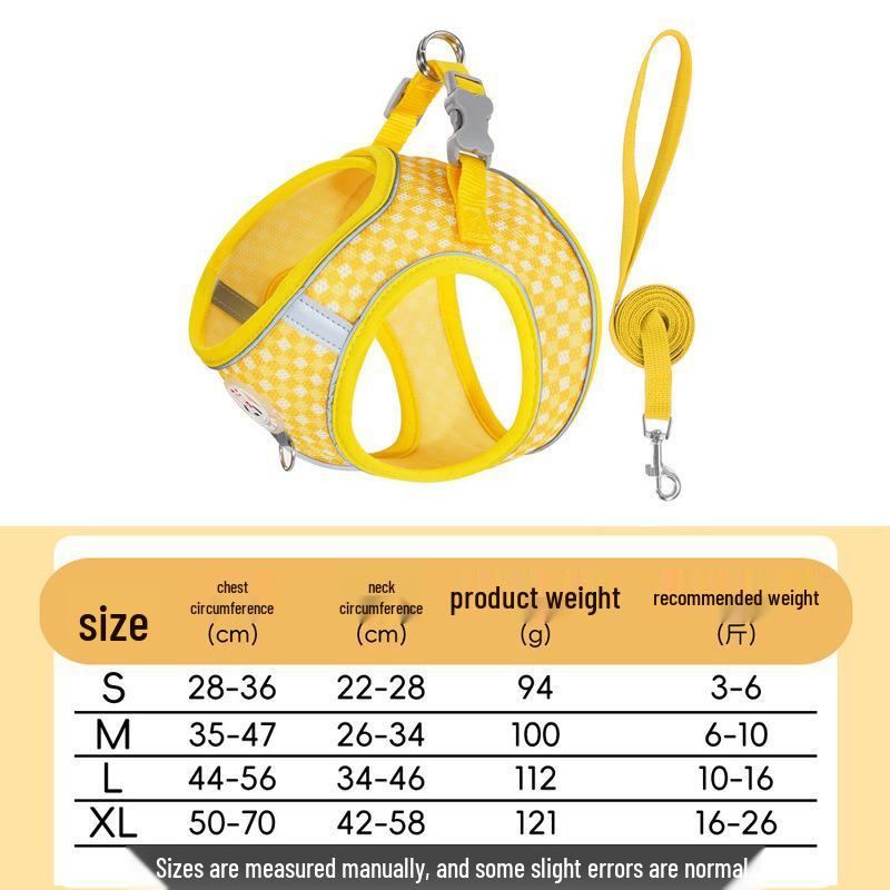 Reflective Vest-Style Pet Harness and Leash Combo