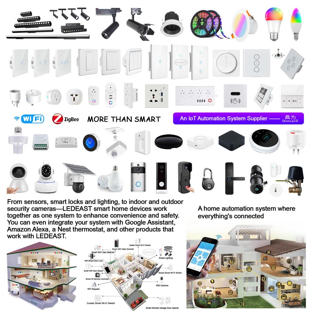 LEDEAST 808WT Smart WiFi PIR Motion Sensor Home Automation Mobile APP Control with Tuya Human Detect Inductive Switches