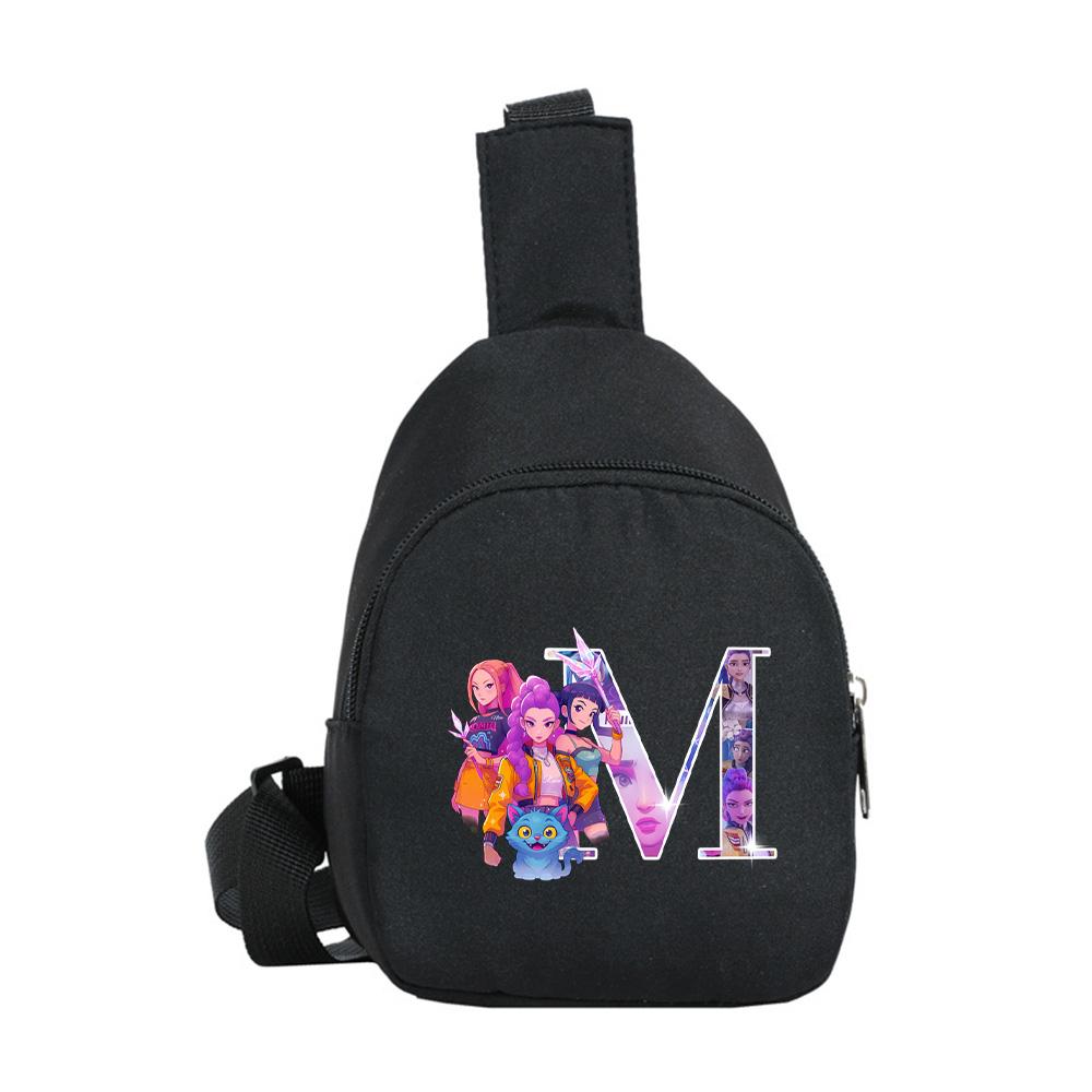Kreslený 26 Anglické Písmeno K-Pop Lovci Démonov Potlačený Kawaii Hrudný Vak pre Chlapca Dievča Taška cez Rameno Študent Prenosná Crossbody Taštička Vianočný Darček