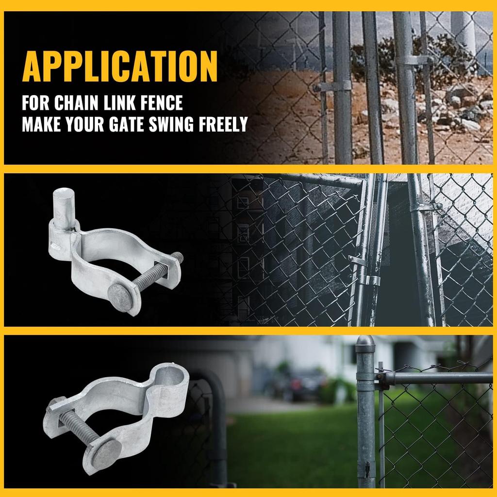 Chain Link Fence Gate Hinge Kit, VIVIDA 1-5/8" Gate Hinge Include Female Gate Hinge(2 PCS), Male Gate Hinge(2 PCS), Chain Link Fence Gate Hinge,