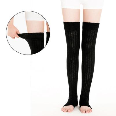 Polainas Mujer Calcetines Sexy Medias Hasta la Rodilla Invierno Mantener Caliente Polainas Suaves Leggings Pie Hueco Talón Calceta Larga Femenina