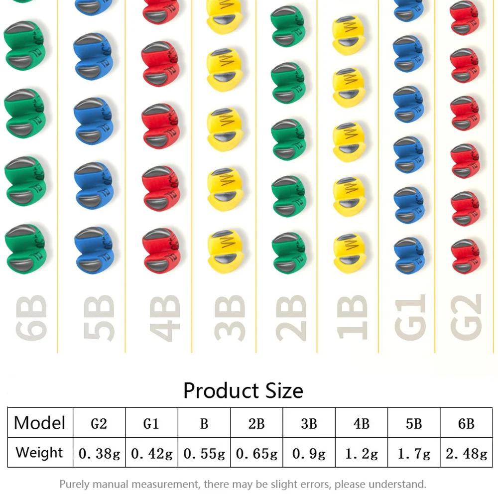 50Pcs Fishing Weight Sinkers with Rubber NOT HURT Line Split Shot Sinkers Quick Claw Sinkers Worm Easy Removal with Box Colorful