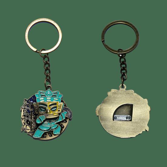 Face Change Keychain Sanxingdui Museum Authentic Bronze Face Design Keyring Retro Style Decorative Accessory