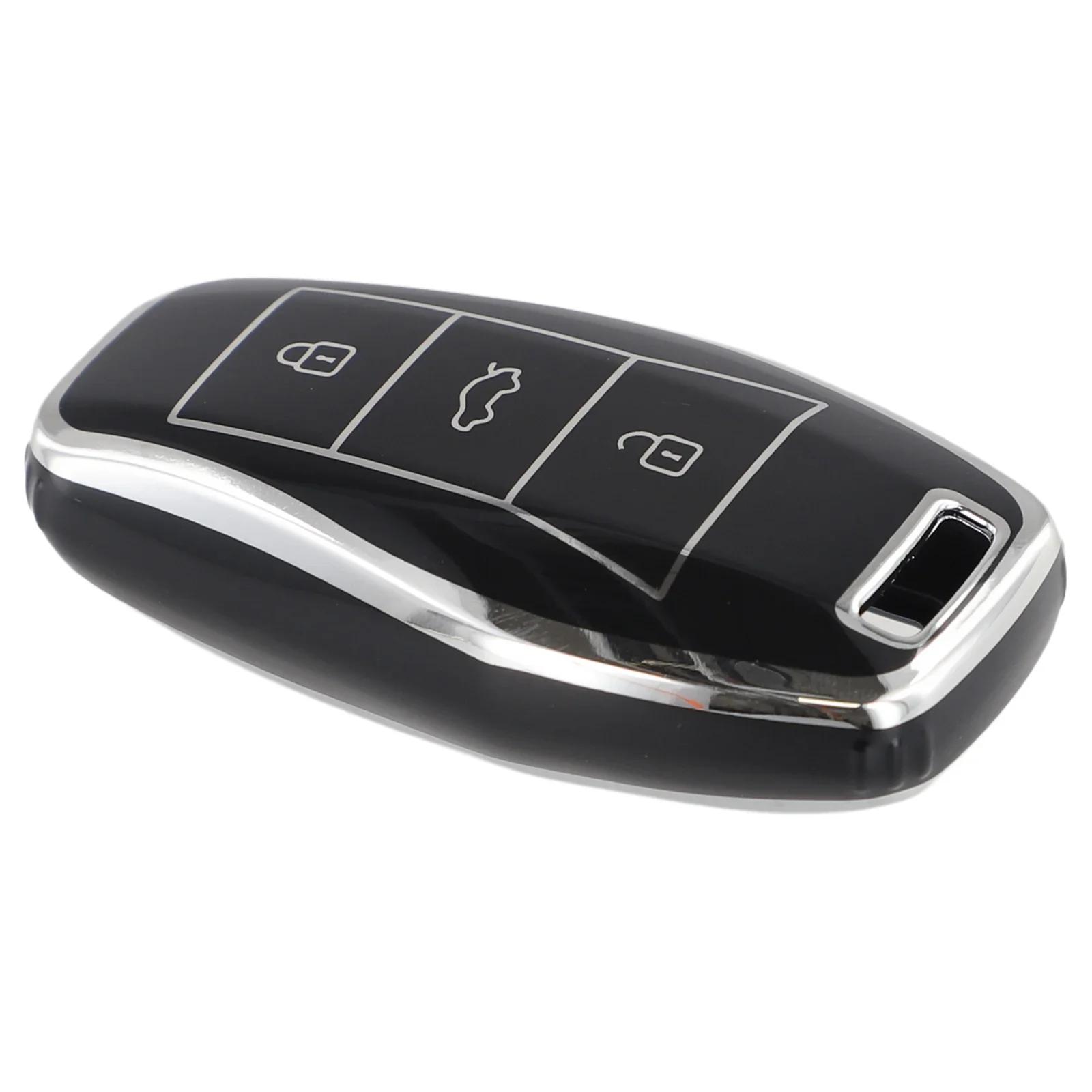 

Для JAC SOL E10X QX X7 X8 E50 X6 A5 сумка для ключей чехол для автомобильного ключа чехол для дистанционного ключа автомобиля недеформируемый износостойкий ТПУ чёрный