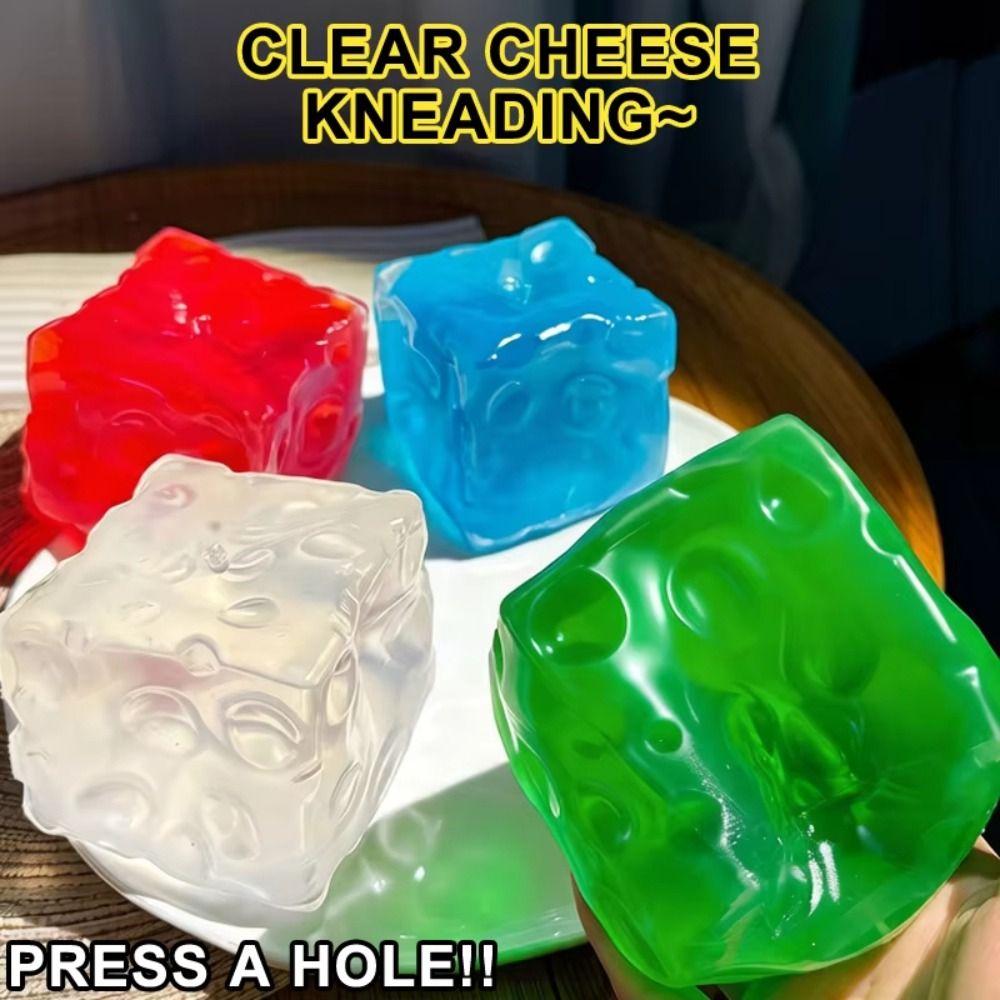 Super Soft Cheese Cube Ball Square Sensory Fidget Ball Simulated Cheese Squishy Toy Office